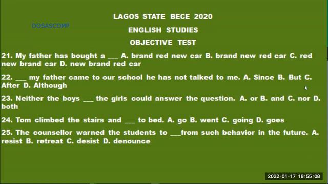 ANSWERING LEXIS & STRUCTURE QUESTIONS IN YOUR ENGLISH EXAMS: JSCE/BECE PAST QUESTIONS & ANSWERS смотреть онлайн
