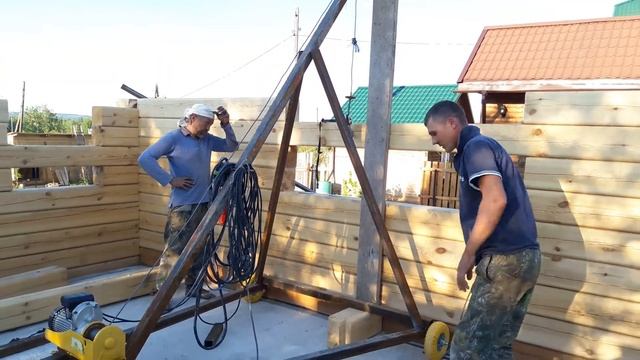 ✔️️Дом из бруса 200х200 как поднять брус на высоту Кран для брусового строительства сиб - гарант смотреть онлайн