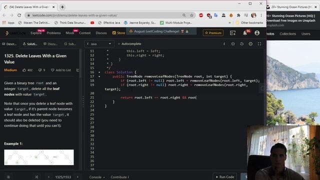 LeetCode 1325. Delete Leaves With a Given Value Solution Explained - Java смотреть онлайн