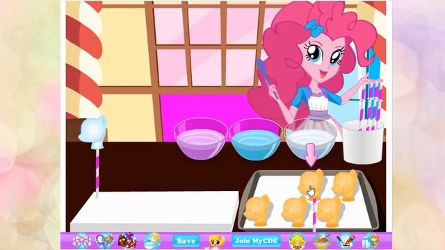 МОЙ МАЛЕНЬКИЙ ПОНИ ИГРА. ПИНКИ ПАЙ  УЧИТ ГОТОВИТЬ ПИРОЖНЫЕ В ВИДЕ ПОНИ. Май литл пони мультик игра