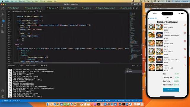 Restaurant app React Native JavaScript parseInt and parseFloat method o'zbek tili da смотреть онлайн