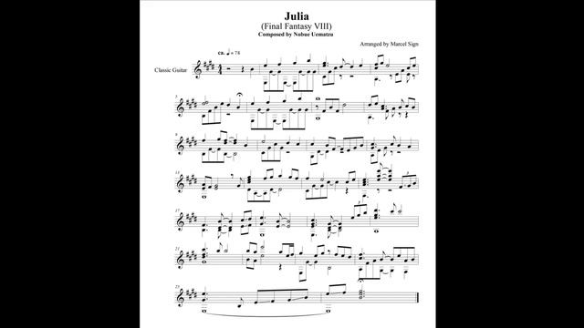 Final Fantasy VIII - Julia (theme) - Guitar score смотреть онлайн