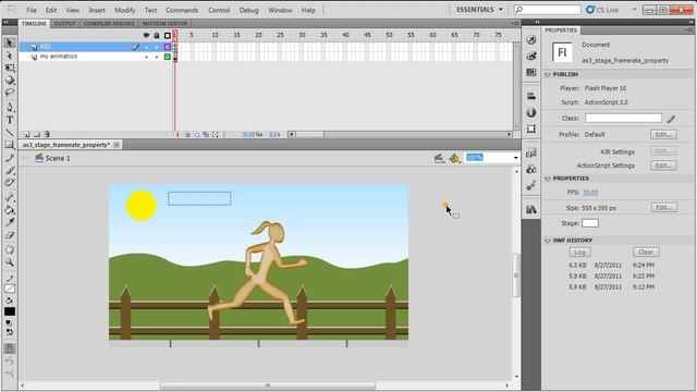 Actionscript 3.0 Frame Rate Tutorial Script Flash to Speed or Slow Animations at Runtime смотреть онлайн
