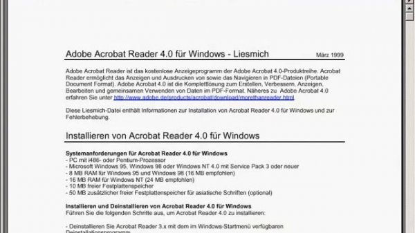 Установка и обзор Adobe Acrobat Reader 4.0 на Windows 98 SE SP3