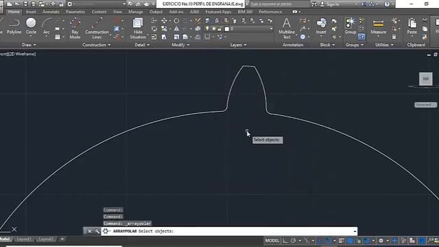 Perfil de engranaje recto AutoCad 1 A смотреть онлайн
