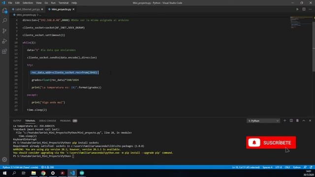 Python |✅| Como conectar Python y Arduino por Ethernet básico y fácil|ESPAÑOL| Mini proyecto Parte смотреть онлайн