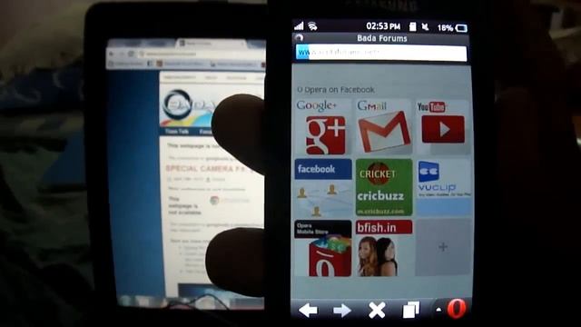 Opera Mini for bada on Samsung S8500 Wave! смотреть онлайн