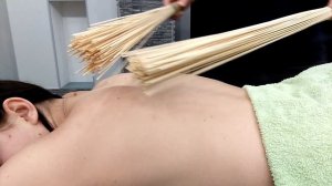 Массаж бамбуковыми вениками.Самурайский массаж