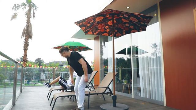 Sekey® Parasol 180 cm Beach Umbrella Patio Umbrella Red Round Sun Protection UPF50+ смотреть онлайн
