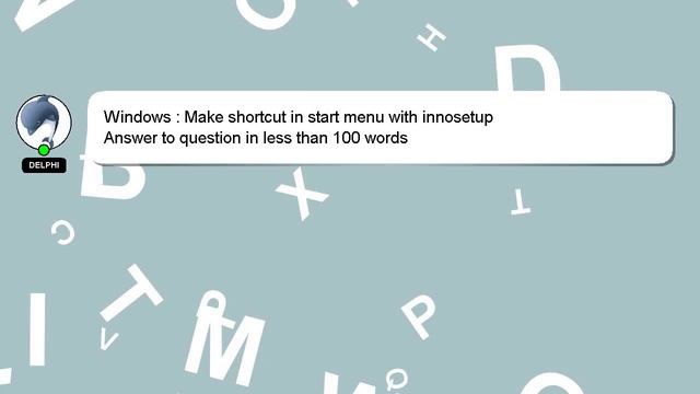 Windows : Make shortcut in start menu with innosetup смотреть онлайн