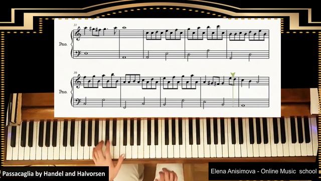 Passacaglia by Handel and Halvorsen Piano tutorial for beginners with sheet music смотреть онлайн