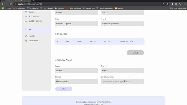 Employee Asset Management App Demo - Java Spring Boot - React js - full stack development смотреть онлайн
