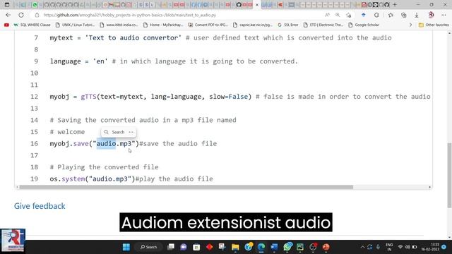 Text 2 audio convertor python code|text to audio python code смотреть онлайн