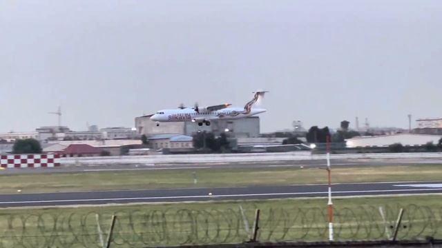 Посадка ATR 72-600 SilkAvia в международном аэропорту Ташкент-Южный. RWY 26R. смотреть онлайн