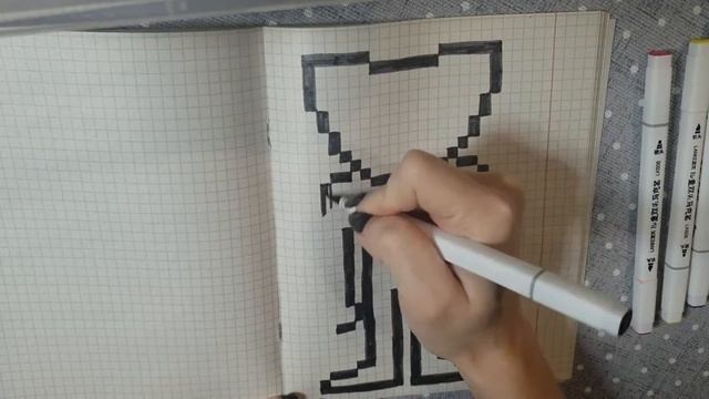 рисуем Хаги Ваги по клеточкам смотреть онлайн