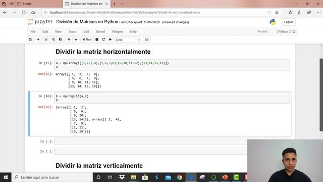 Cómo realizar división de matrices en Python paso a paso desde cero смотреть онлайн