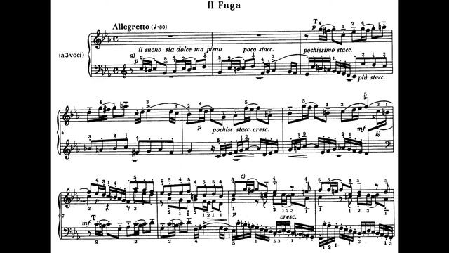 Иоганн Себастьян Бах ХТК 1 том до минор J.S.Bach Prelude And Fugue In C Moll (minor), Notes, ноты.