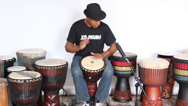 X8 Drums Ruby Pro Series Djembe Drum 10x20 смотреть онлайн
