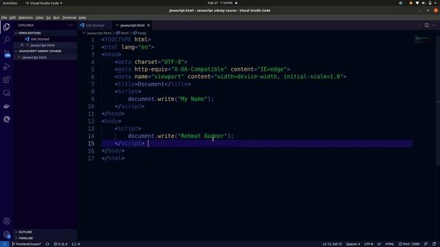 Dislay your name and multi line comment in JavaScript | Javascript Series смотреть онлайн