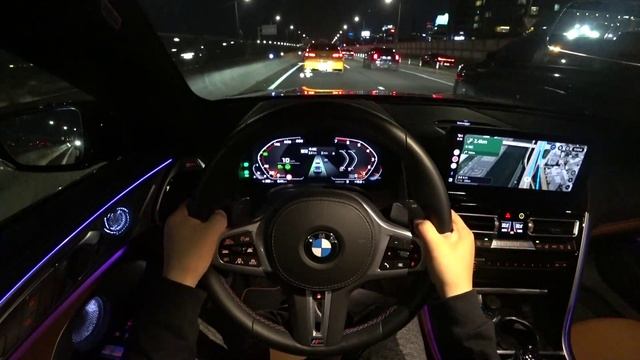 BMW M850i XDrive GranCoupe POV Night Drive