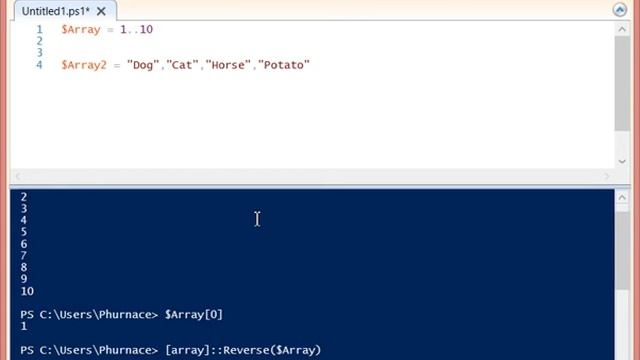 Reverse the order of array items in Powershell ! смотреть онлайн