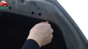 Установка упоров / амортизаторов капота на Opel Astra J / Опель Астра 4 (www.upora net)