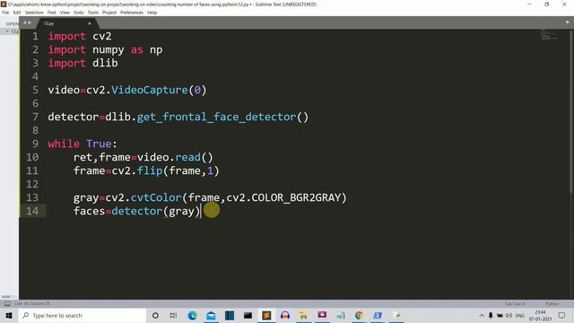 how to calculate Number of faces in a real time video using OpenCV python смотреть онлайн