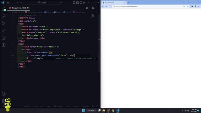 JavaScript Focus Event || JavaScript Events || Focus Event || JavaScript Events Tutorial #javascrip смотреть онлайн