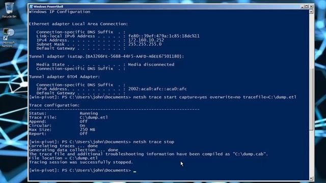 Sniffing & Netsh, Network Tracing