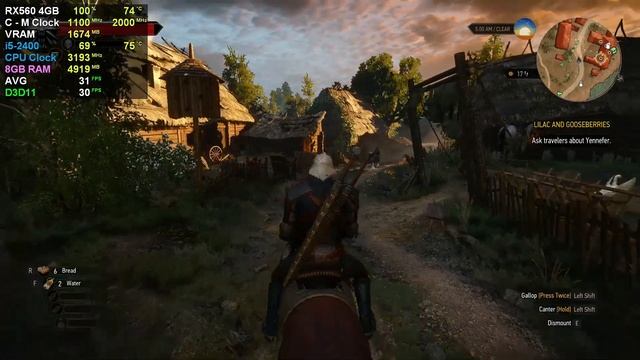 The Witcher 3: Wild Hunt | RX560 4GB + Core i5-2400 | Low, Med, High, Ultra | 1080p -60fps смотреть онлайн