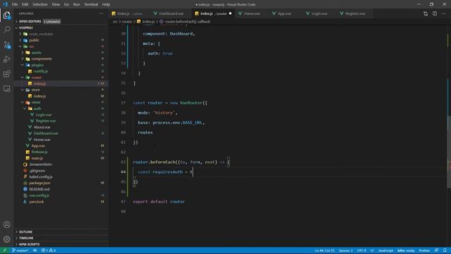Route protection - Build a CRUD with VueJS & Firebase смотреть онлайн