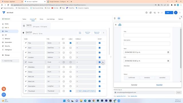 #APPSHEET | GOOGLE CALENDAR | CÓMO CONECTAR GOOGLE CALENDAR A APPSHEET смотреть онлайн