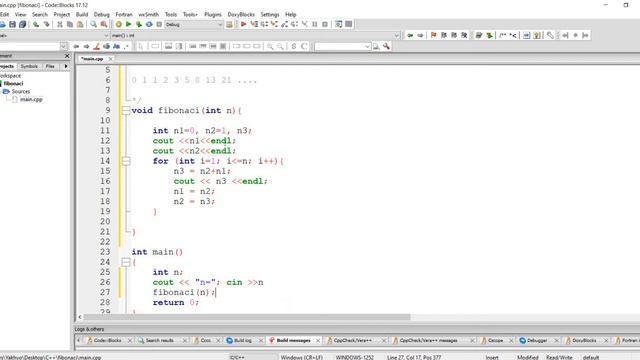 #1 Misol | Fibonachi Sonlari (fibonaci Series) | C++ Da Misollar Yechish