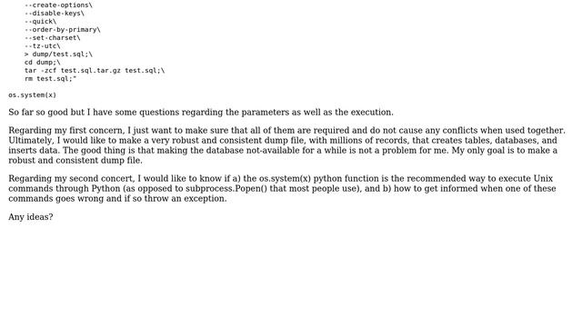 How to take backups of MySQL databases, explicitly based on PyMySQL? смотреть онлайн