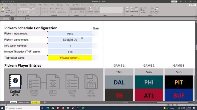 NFL Football Office Pick'em Pool / Sheet in Excel | Pt. 1: Create A Pickem Sheet смотреть онлайн
