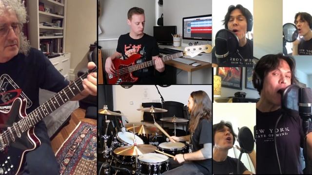 Hammer to Fall with Brian May - isolation jam - full band смотреть онлайн