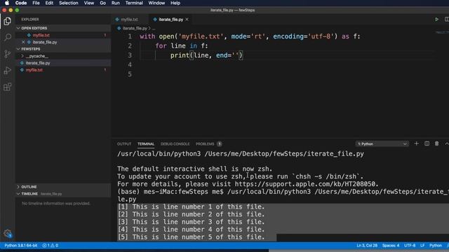 With block for file operations in Python(with open) смотреть онлайн