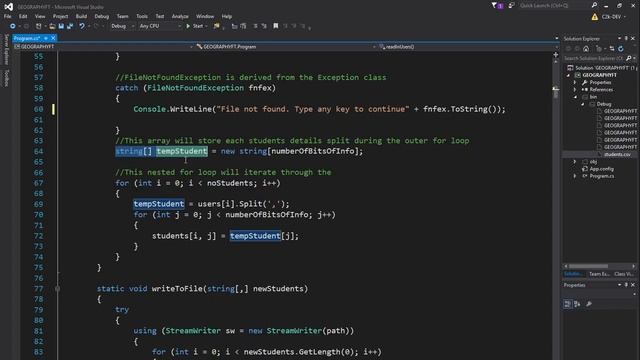 GCSE Digital Technology- Unit 5: Read in users from a CSV file into a 2D array using C# смотреть онлайн