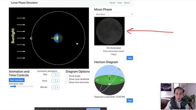 Moon Phases Simulation смотреть онлайн
