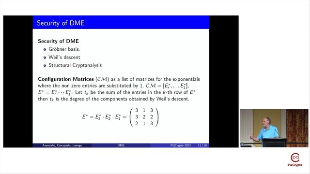 PQCrypto 2023: Session I: DME: a full encryption, signature and KEM cryptosystem (Ignacio Luengo) смотреть онлайн