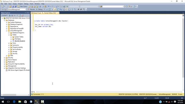 SQL Server: How to create table using SQL Query. (Tutorial 3) смотреть онлайн