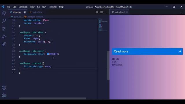 How to Create an Accordion/Collapsible Using HTML, CSS & JavaScript смотреть онлайн