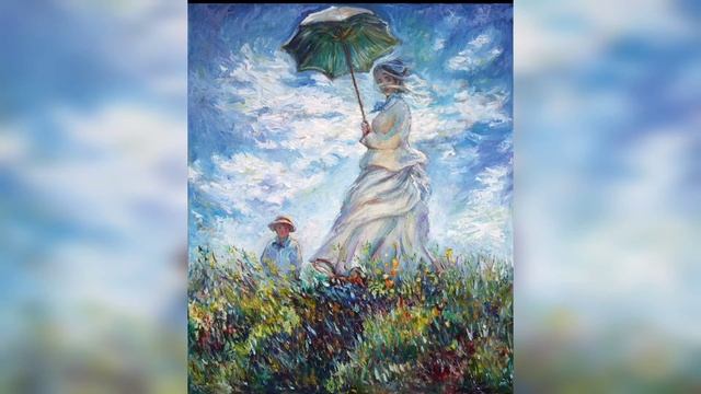 Клод Моне"Прогулка. Дама с зонтиком."1875, холст, масло 100*81 смотреть онлайн