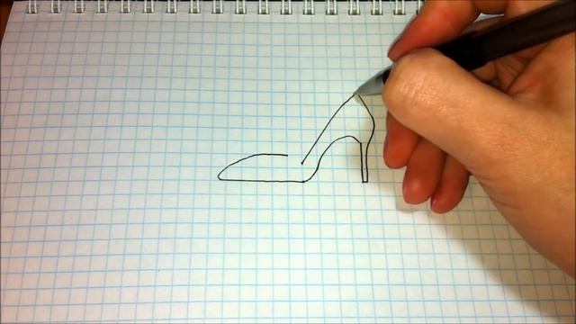 Простые рисунки #397 Красная туфелька - рисуем по точкам смотреть онлайн