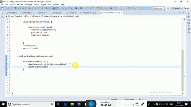 Linked List Reverse in java смотреть онлайн
