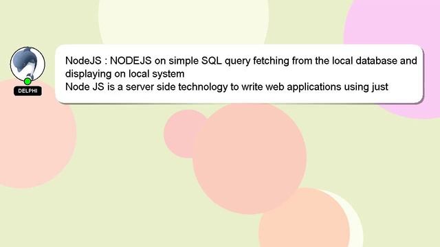 NodeJS : NODEJS on simple SQL query fetching from the local database and displaying on local system смотреть онлайн