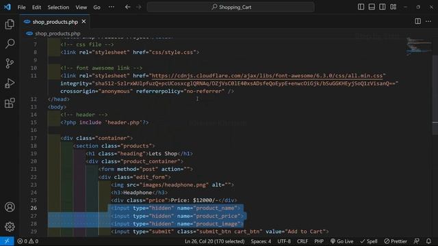 Build an Unstoppable Shopping Cart with PHP and MySQL- Cart Section || Hidden Input Fields #30 смотреть онлайн