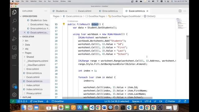 Export data in Excel format from an ASP.NET 6.0 Razor Pages Web App смотреть онлайн
