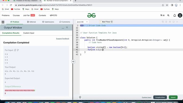 Number of Good Components | GFG | POTD | 26th Feb 2023 | Java Soln | Problem Of the Day смотреть онлайн
