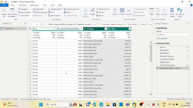 Advance Power Query Transformation Using Unpivot смотреть онлайн